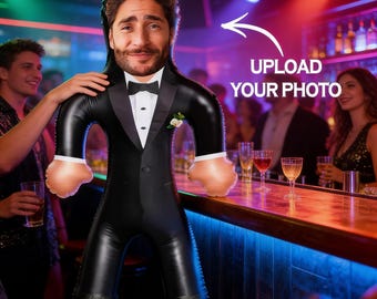 Op maat gemaakte opblaaspop van foto, grappige opblaaspop, gepersonaliseerd feestartikel, vrijgezellenfeestcadeau, grappig verjaardagscadeau