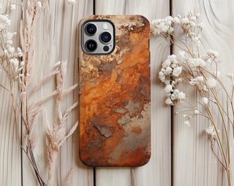Earthy Brown Terrain Art Phone Case: Dual Layer Protective Cover