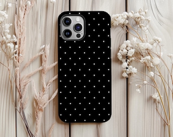 Black and White Polka Dot Phone Case: iPhone, Samsung, Minimalist Style