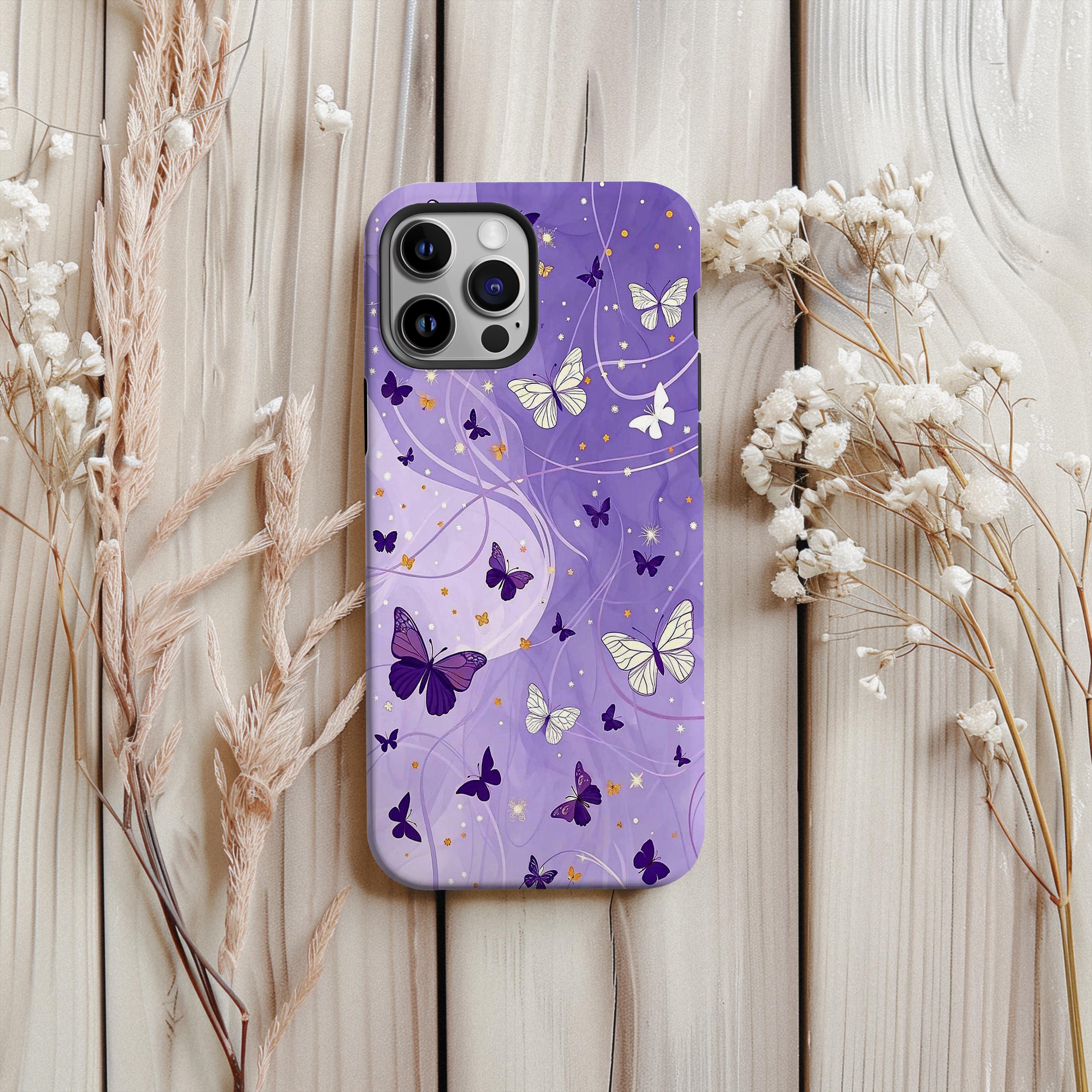 Purple Butterfly Phone Case: Artistic Design