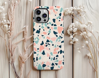 Colorful Terrazzo Phone Case Cute Aesthetic Terrazzo Pattern Phone Case for iPhone 17 16 15Plus 14 13 12 11Pro Max XS XR Samsung S24 S23 S22