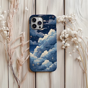Dreamy Night Sky Phone Case: Shimmering Stars, Protective Dual Layer