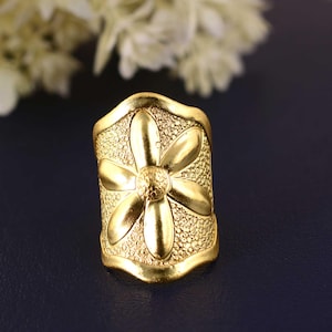 Wide Brass Woven Ring – Adjustable Boho Band, Handcrafted Vintage Style Jewelry with Interwoven Detailing for Men & Women