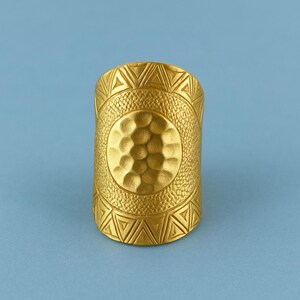Handcrafted Brass Geometric Statement Ring – Unique Boho Jewelry, Vintage-Inspired Adjustable Ring, Gift for Her