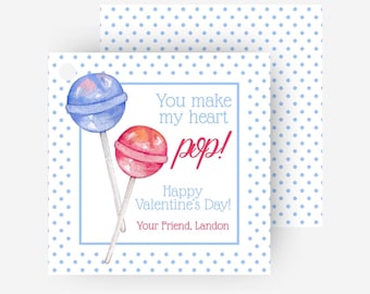 Mi fai scoppiare il cuore! Etichette regalo personalizzate per San Valentino per bambini, classi, insegnanti, etichette regalo di San Valentino - Download digitale