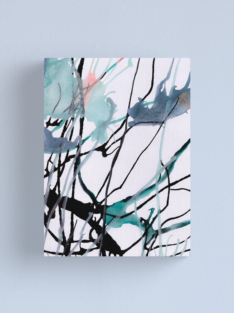 Periwinkle Abstract Black and Periwinkle Abstract Minimalist Ink Painting - Digital ...