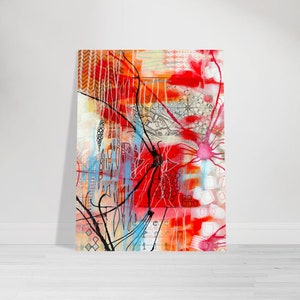 Recycelte Kunst, Premium Matte Papier Poster, FSC nachhaltiges Poster, Abstrakte Mischtechnik auf Versandkarton - Kunstdruck 30x40 cm