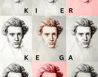 Kierkegaard Pop Art Digital Art Download; famous philosophers, famous figures part, Kierkegaard print