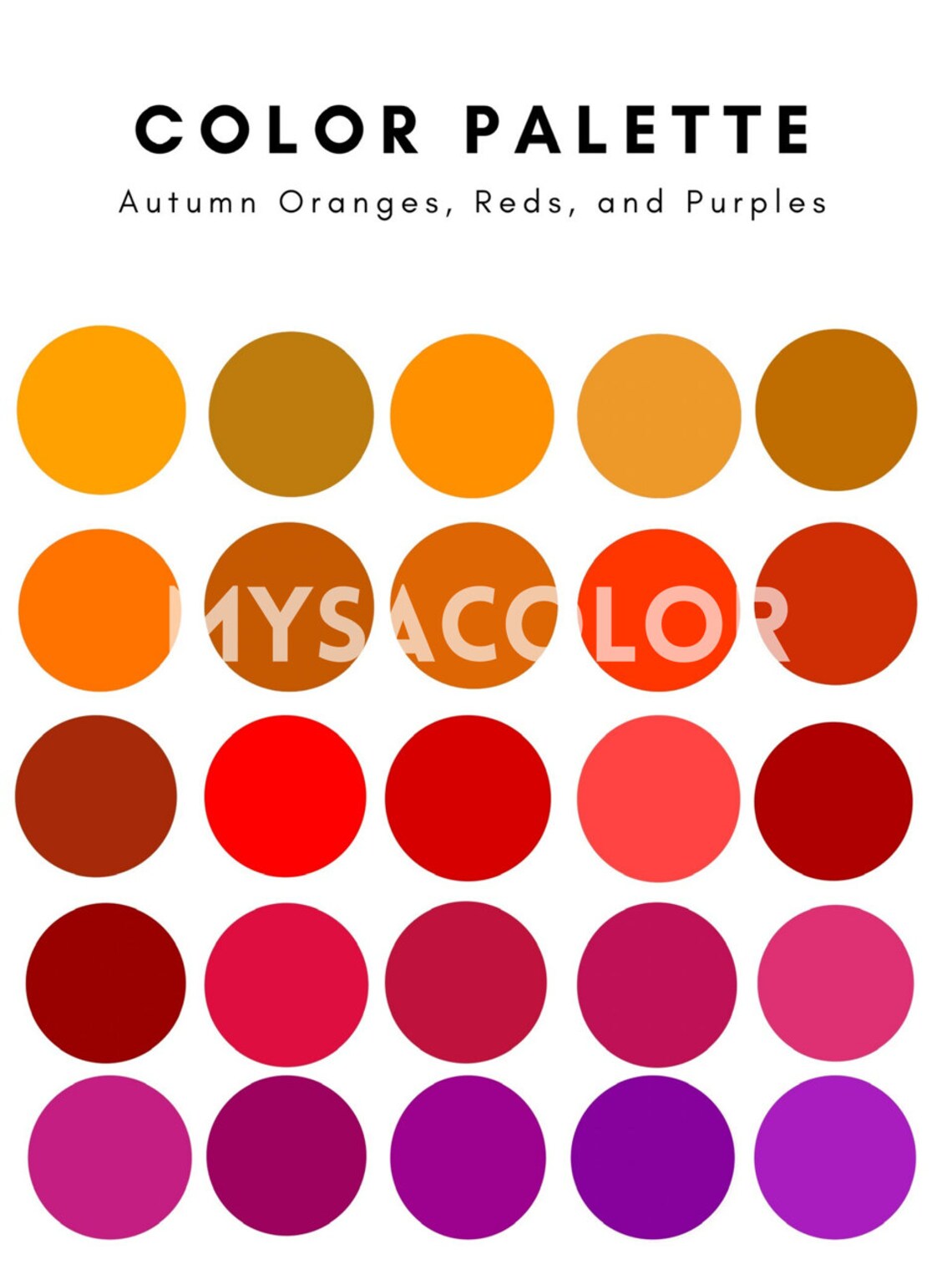 Seasonal Color Analysis Palettes Deep Autumn Palettes Etsy