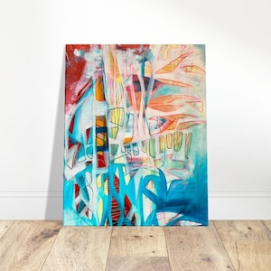 Abstract Acrylic Canvas Art Print, 24&quot; x 30&quot;, sustainable wood frame, sustainably sourced, abstract expressionist art