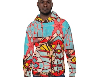 Recycled Hoodie: Avant-Garde Maximalist Abstract Hoodie - "Mixolydian" I, Abstract Painting