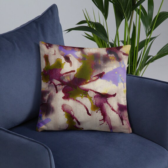 Plum Throw Pillow, Abstract Painting Print, Small and Large Throw Pillow,  Lumbar Pillow 