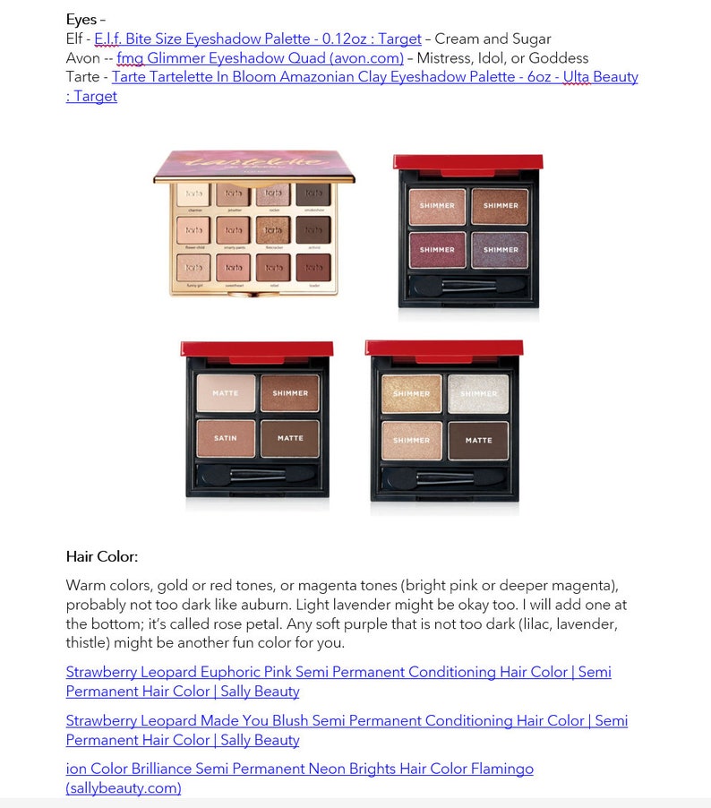 Virtual Color Consultant Seasonal Color Analysis Cosmetics Etsy