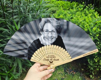 Personalized Funeral Fans/In Loving Memory/Bulk Custom Memorial Hand Fans/Funeral Welcome Favors/Printed Photo Funeral Fan/Remembrance Gifts