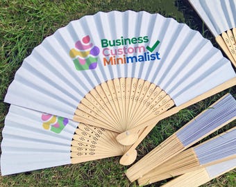 Personalized Hand Fans, Custom Folding Hand Fan with Text, Name, Logo For Bachelorette, Party, Birthday Party, Company, exhibition