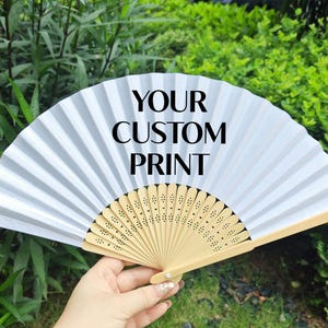 Custom Folding Hand Fan with Text, Name, Logo or Quote/Custom Fan Printing/Bachelorette Party Favors/Birthday Party Gifts/Bridesmaid Favors