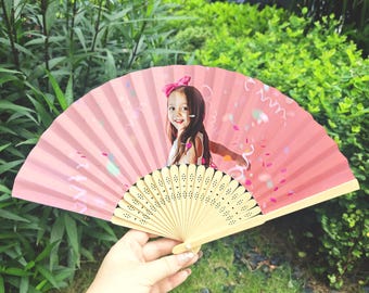 Custom Photo Fans/Custom Wedding Favor/Birthday Party Favor/Quinceañera Favors/Custom Hand Fans/Bachelorette Party/Baby Shower/Retirement