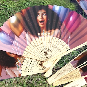 A Tini Bit Older Martini Birthday Fans/Custom Birthday Celebration Hand Fan/Quinceañera Favor/Personalized Fans/Birthday Gifts for Friends