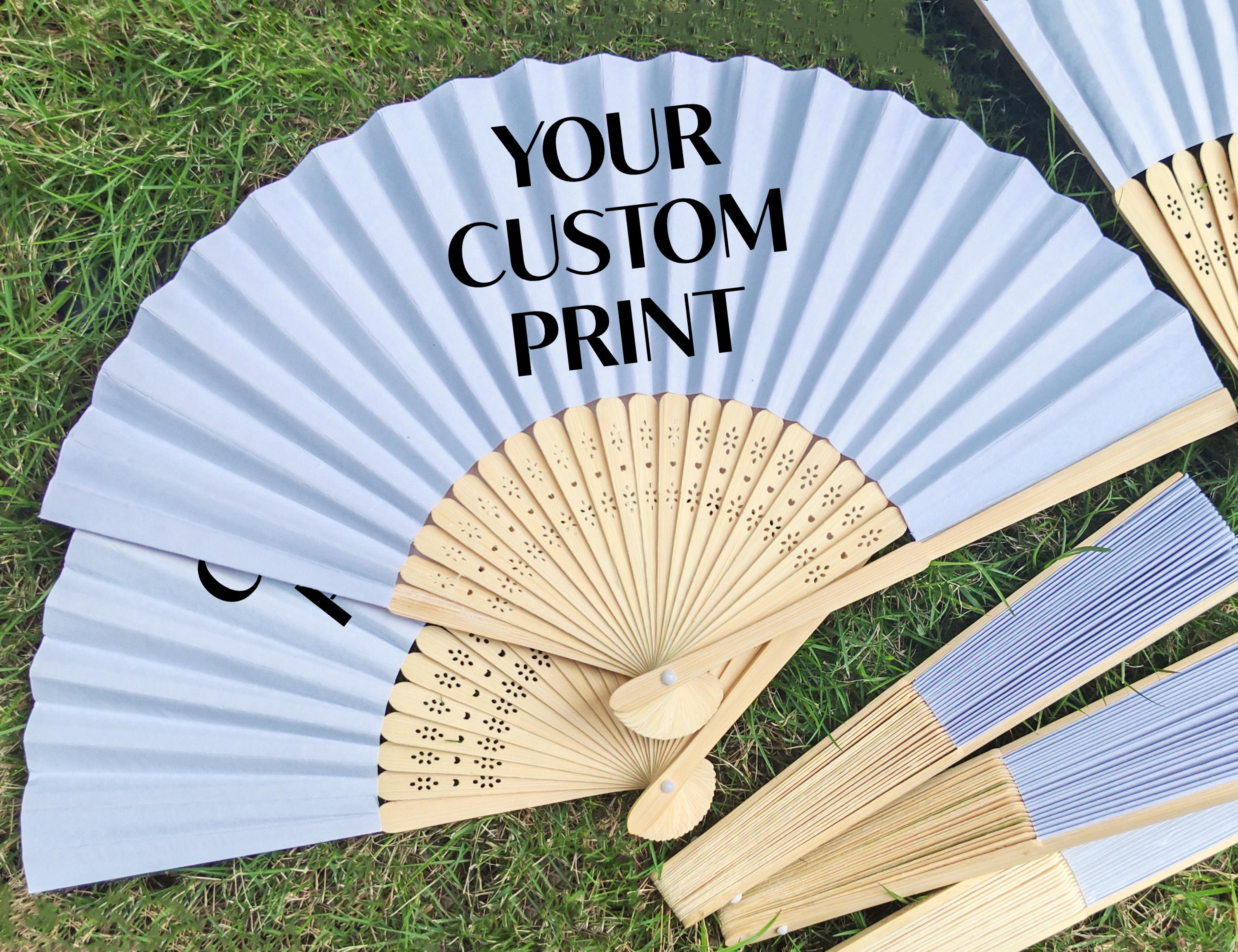 Custom Folding Hand Fan With Text, Name, Logo or Quote/custom Fan ...