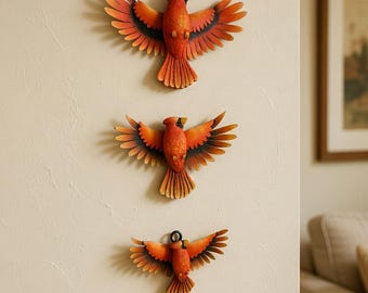 Hanging Cardinal Wall Ornament for your Home, Rustic Art