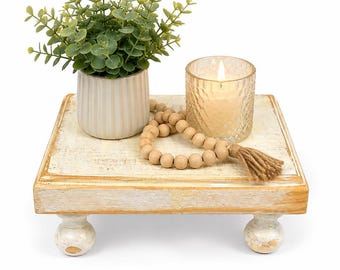 Rustic Wood Pedestal,Stand Farmhouse,Display Riser,Plant Decor Handmade