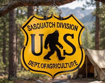 Sasquatch Metal Sign, 15x15 inches, Bigfoot
