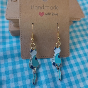 Blue Cat Earrings