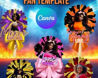 Cheerleader Pom Pom Fan Template