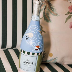 Custom Hand Painted Champagne Bottle