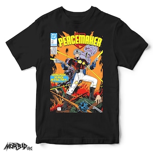 ヴィンテージコミックスタイル ピースメーカーシャツ - DCスーパーヒーロー - アンチヒーローTシャツ、ユニセックスTシャツ、レトロコミックシャツ