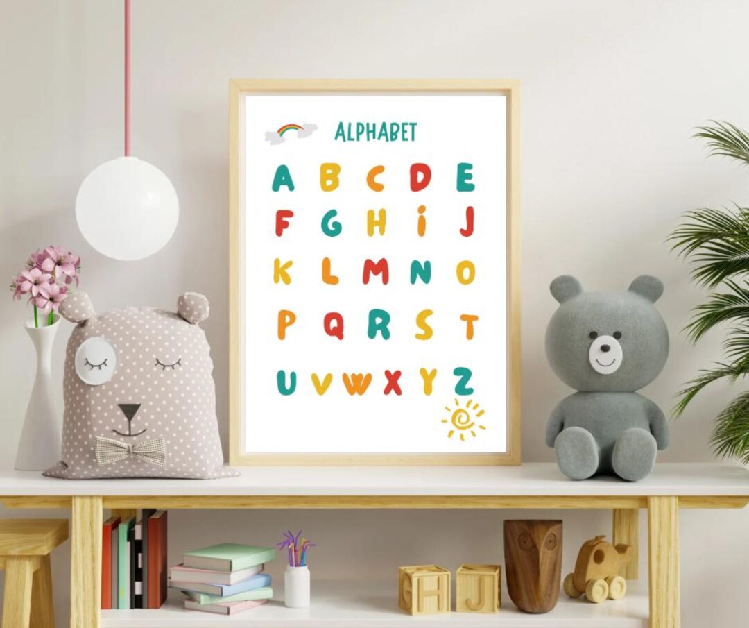 Colorful ABC Poster: Alphabet Wall Art for Kids Classroom (PDF Download ...