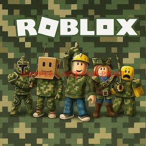 Roblox Camo Poster Printable | Roblox Wall Art | Digital Download | Boys Gamer Room Decor | All Sizes Included
