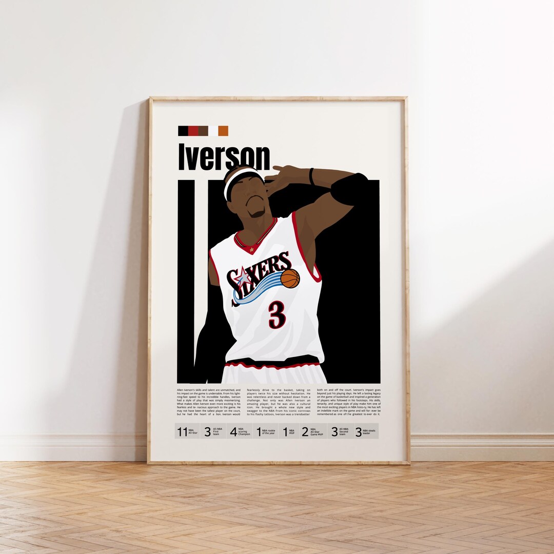Allen Iverson Poster - Philadelphia 76ers NBA Art - Iconic Basketball ...