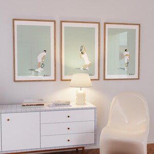 Roger Federer Poster - Wimbledon Tennis Poster Series, Minimalist Illustration Wall Decor