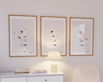 Zinedine Zidane Poster - French Football Real Madrid Poster - Wall Decoration - Minimalist Illustration