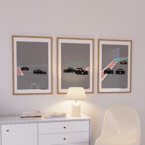 Affiche Formule 1 - Poster Racing F1 Décoration Murale Illustration Minimaliste Sport Automobile