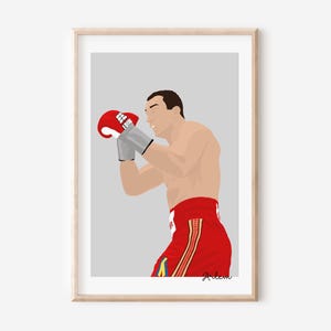 Klitschko poster boxing wall art | Klitschko minimalist boxing painting | Poster 21×30 30×40 cm