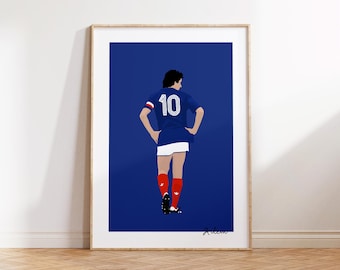 ミシェル・プラティニ フランスサッカー伝説のアートプリント - Etsy 日本