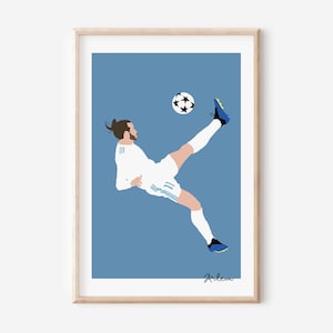 Gareth Bale No. 11 poster soccer wall art | Bale number 11 minimalist football poster | Poster 21×30 30×40 cm