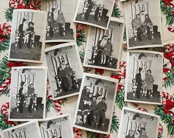 Christmas Santa Visit Photo, Santa and Kids, Black and White photo, FOUR different PHOTOS