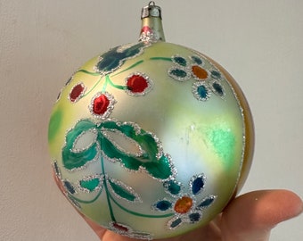 Vintage Christmas Tree Ornament, Fancy, Larger, FANTASTIC, Flower, POLAND