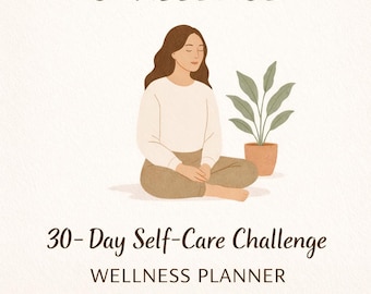 Cuaderno de ejercicios de autocuidado de 30 días / Planificador de bienestar (Descarga digital)