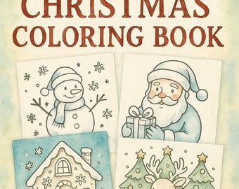 Libro para colorear navideño de 77 páginas