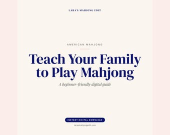 Teach Your Family Mahjong, American Mahjong Beginner Guide PDF, Family Game Night Printable, Mahjong Gift for Mom Sister, Digital Download