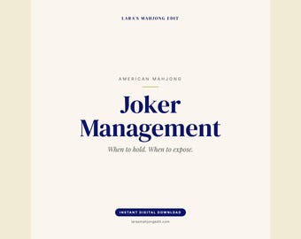 American Mahjong Joker Guide PDF, How to Use Jokers in Mahjong Printable, Joker Strategy Cheat Sheet, Skill Builder, Digital Download