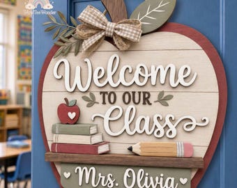 Custom Teacher Welcome Door Sign, Teacher Gifts, Custom Classroom Welcome Sign, Back to School Gift, Teacher Name Sign, Classroom Decoration