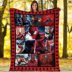 Spiderman Fleece Blanket, Superhero Blanket, Spiderman Birthday Theme Blanket, Spiderman Throw Blanket For Bed Couch Sofa, Birthday Gift