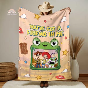 Manta de la película Toy Story 5, manta para adultos y niños con diseño de Jessie y Lilypad de Toy Story Land "Tienes un amigo en mí", regalo temático de PixarCloud imagen 2