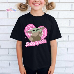 Baby Yoda Pink Heart Style Comfort Colors T-shirt, Cute Baby Yoda Shirt, Starwars Yoda Shirt, Gift for Starwars Fans image 2