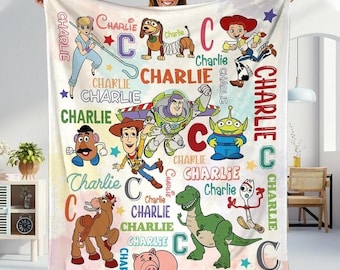 Personalized Disneyland Toy Story Blanket, Custom Name Disneyland Blanket, Toy Story Characters To Infinity And Beyond, Toy Story Birthday